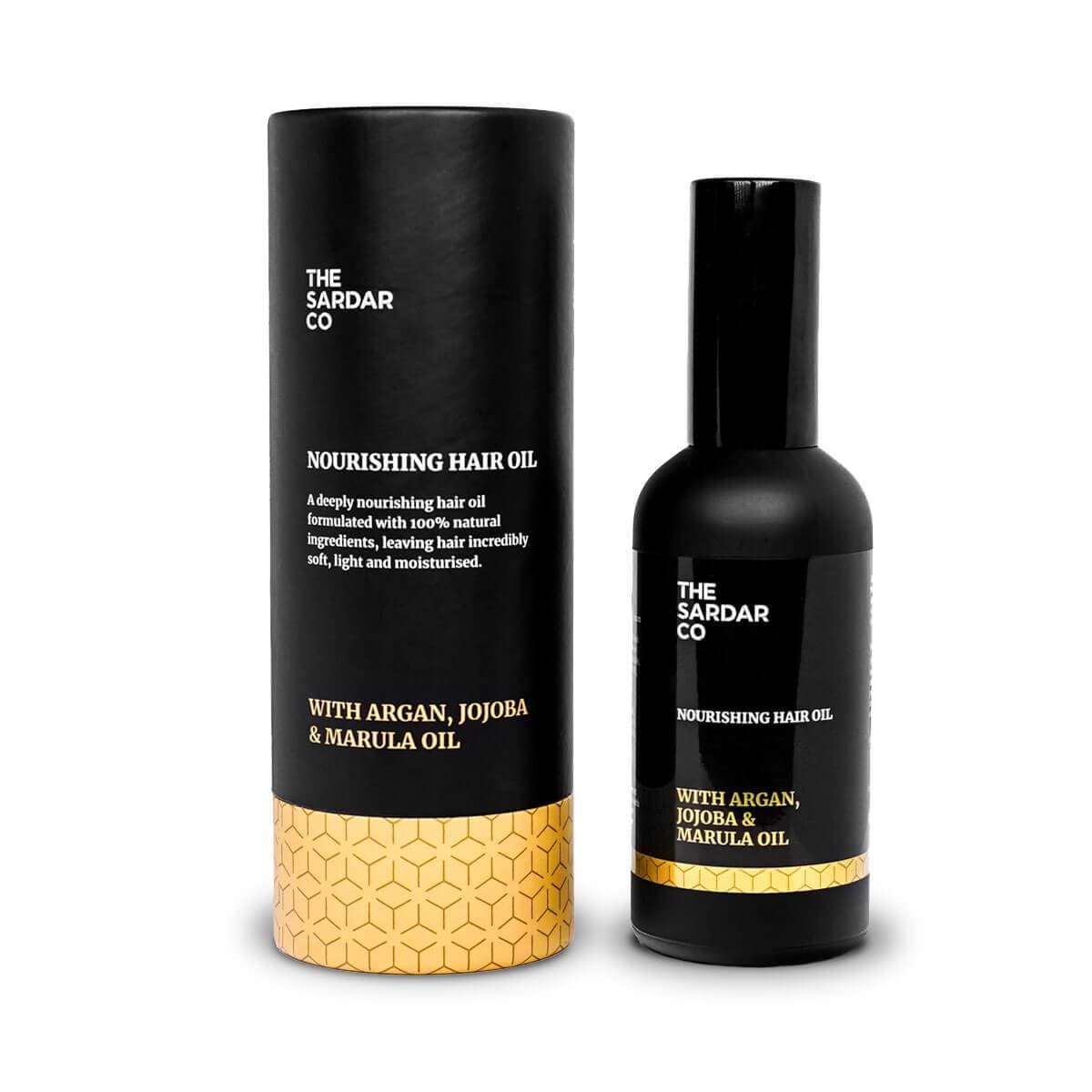 luxury hair oil with container