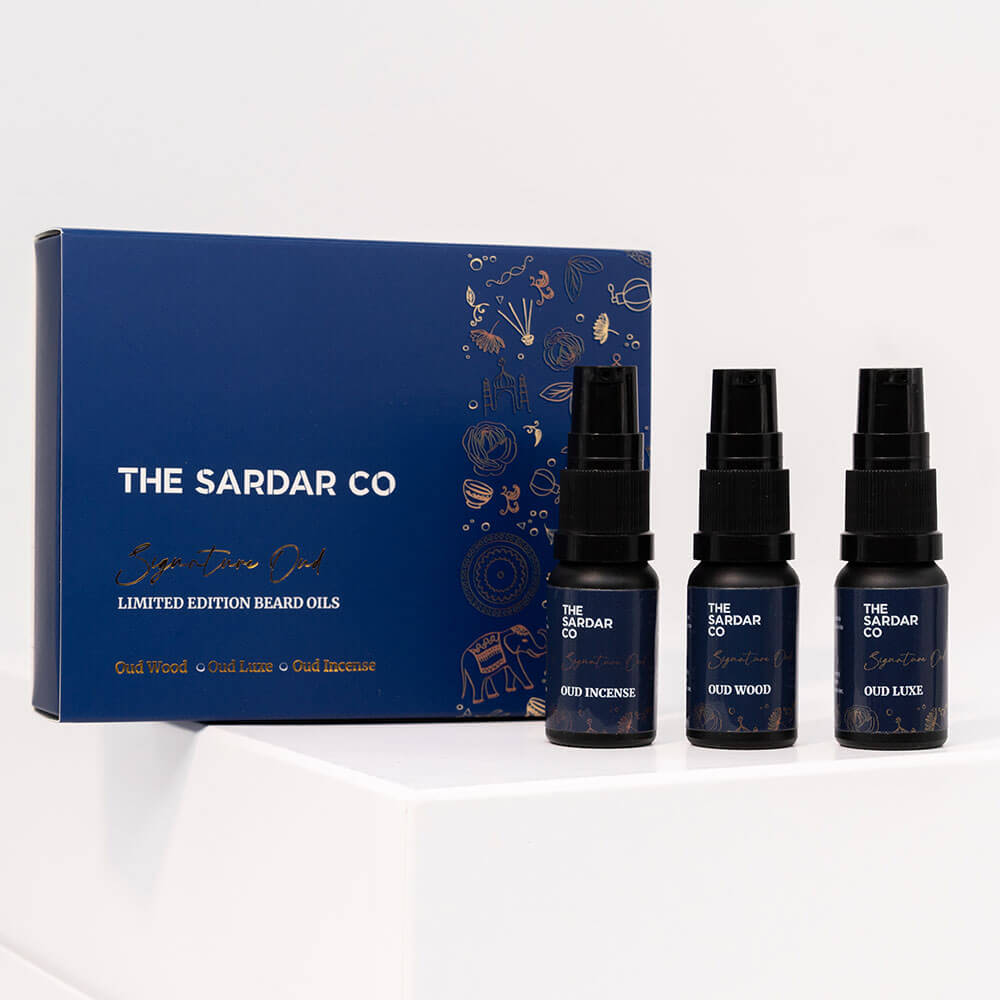 oud oil set with oud incense, oud wood and oud luxe