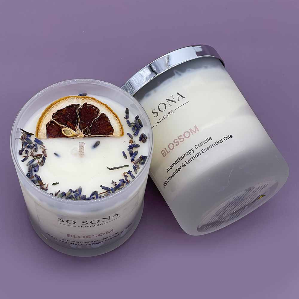 Two Blossom scented candles