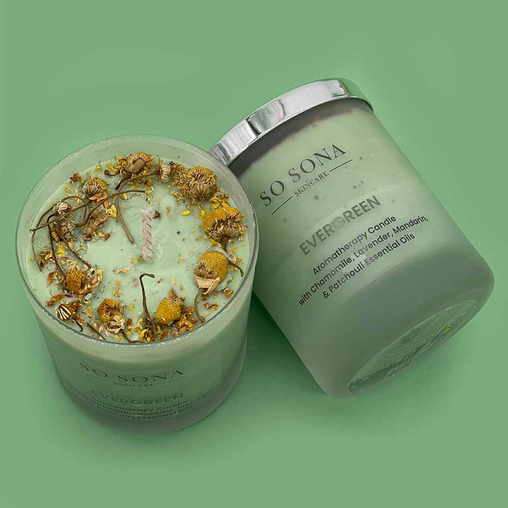 Two Evergreen scented candles