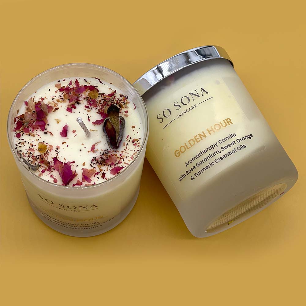 Two Golden Hour scented candles