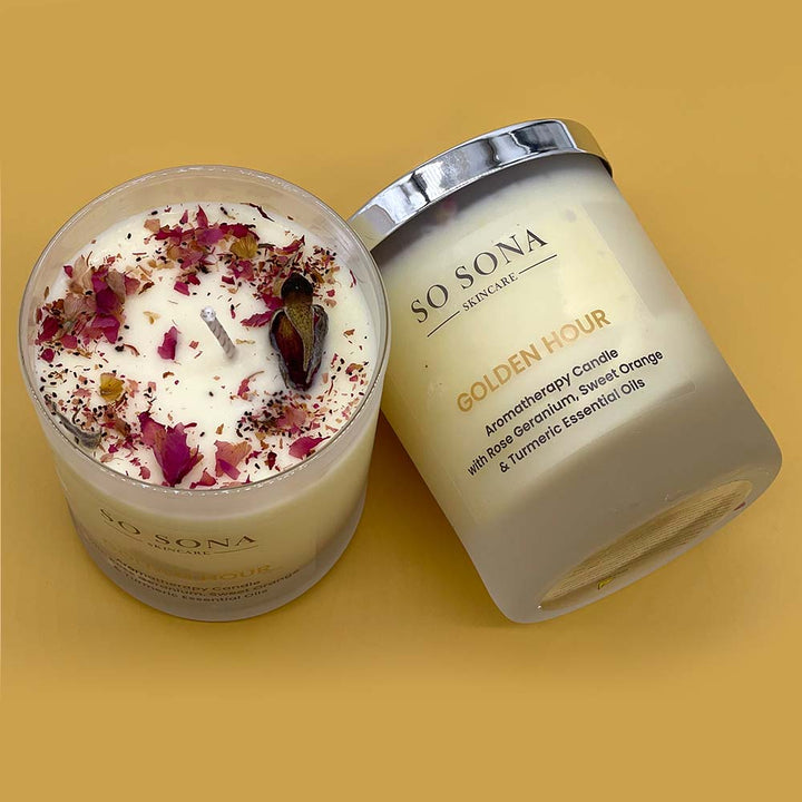 Two Golden Hour scented candles