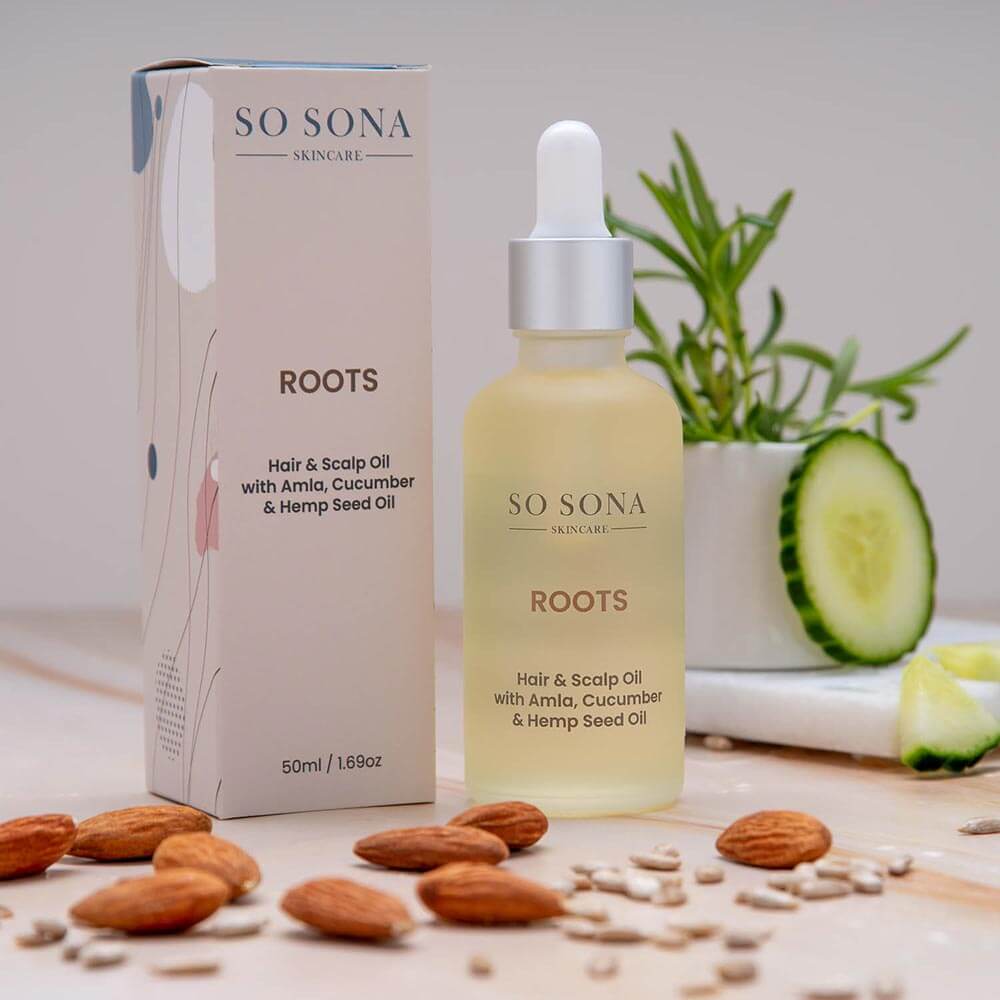 Roots Hair and Scalp Oil with almonds and cucumber