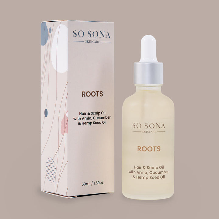 So Sona Skincare Roots Hair and Scalp Oil bottle