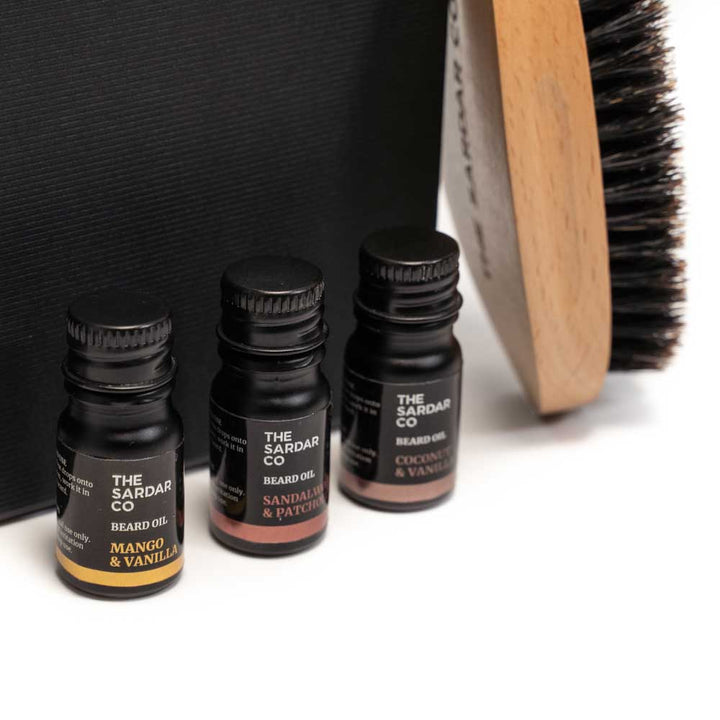 Beard Brush &amp; Oils Gift Set
