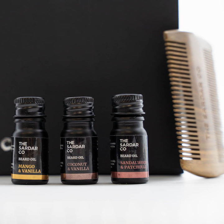 Beard Comb &amp; Oils Gift Set