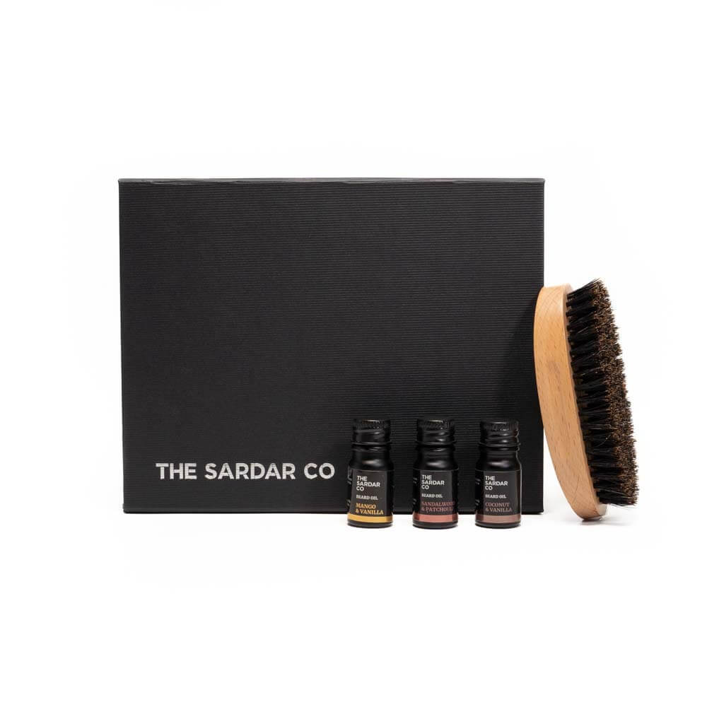 Beard Brush &amp; Oils Gift Set