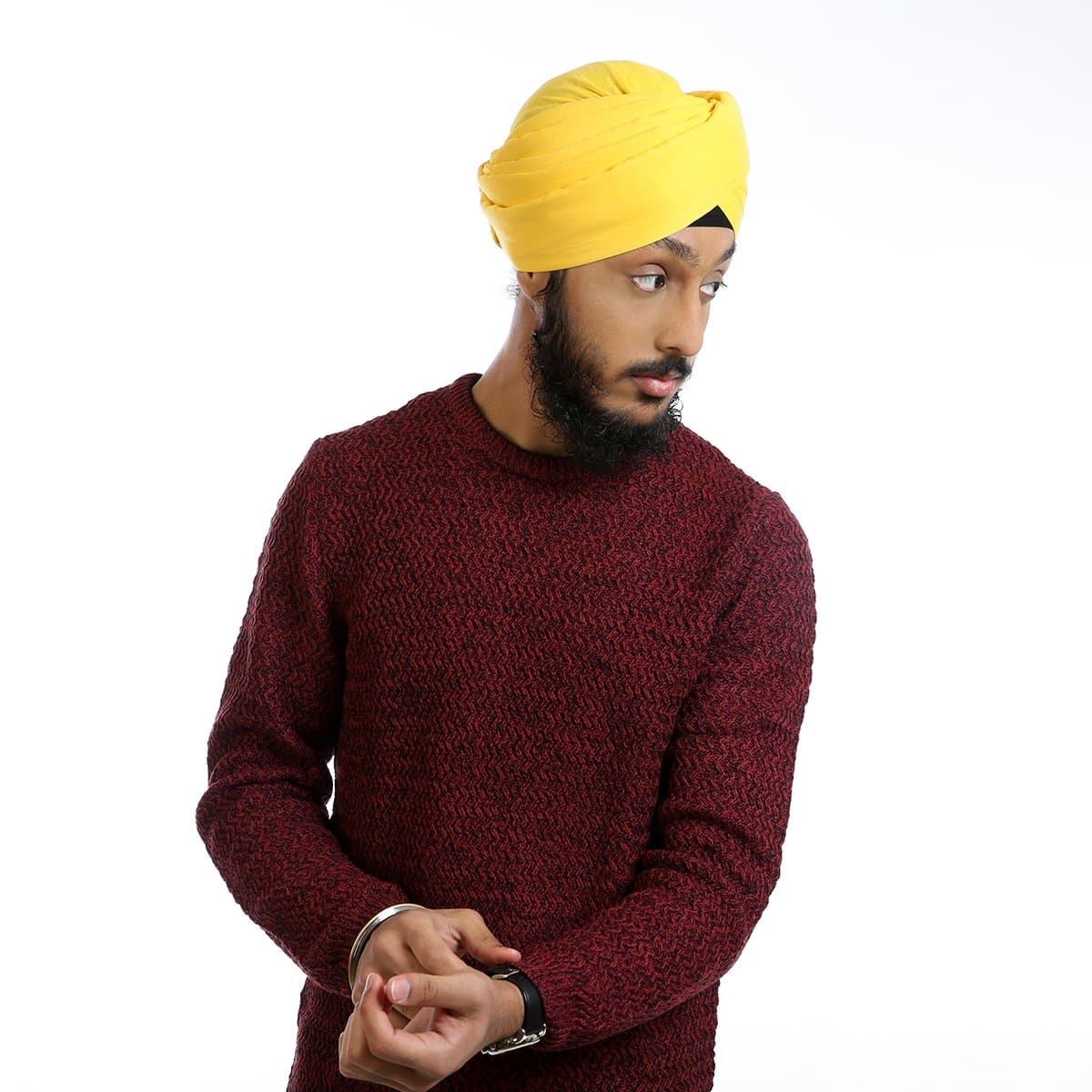 Sunflower Yellow Rubia Voile Turban - The Sardar Co