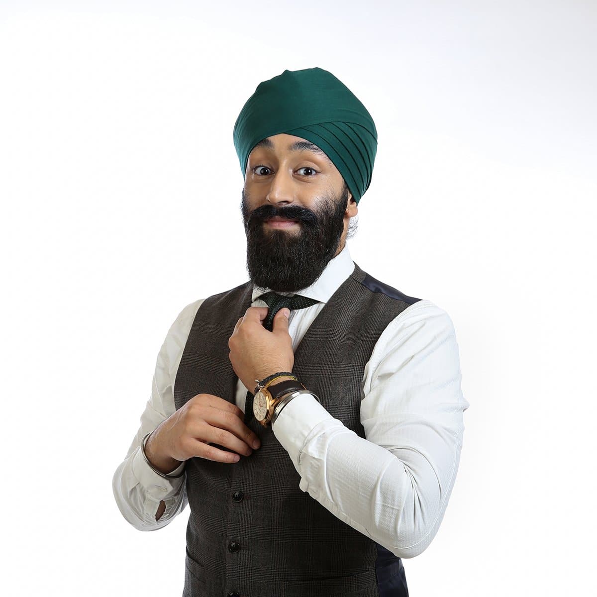 Dark Green Rubia Voile Turban - The Sardar Co