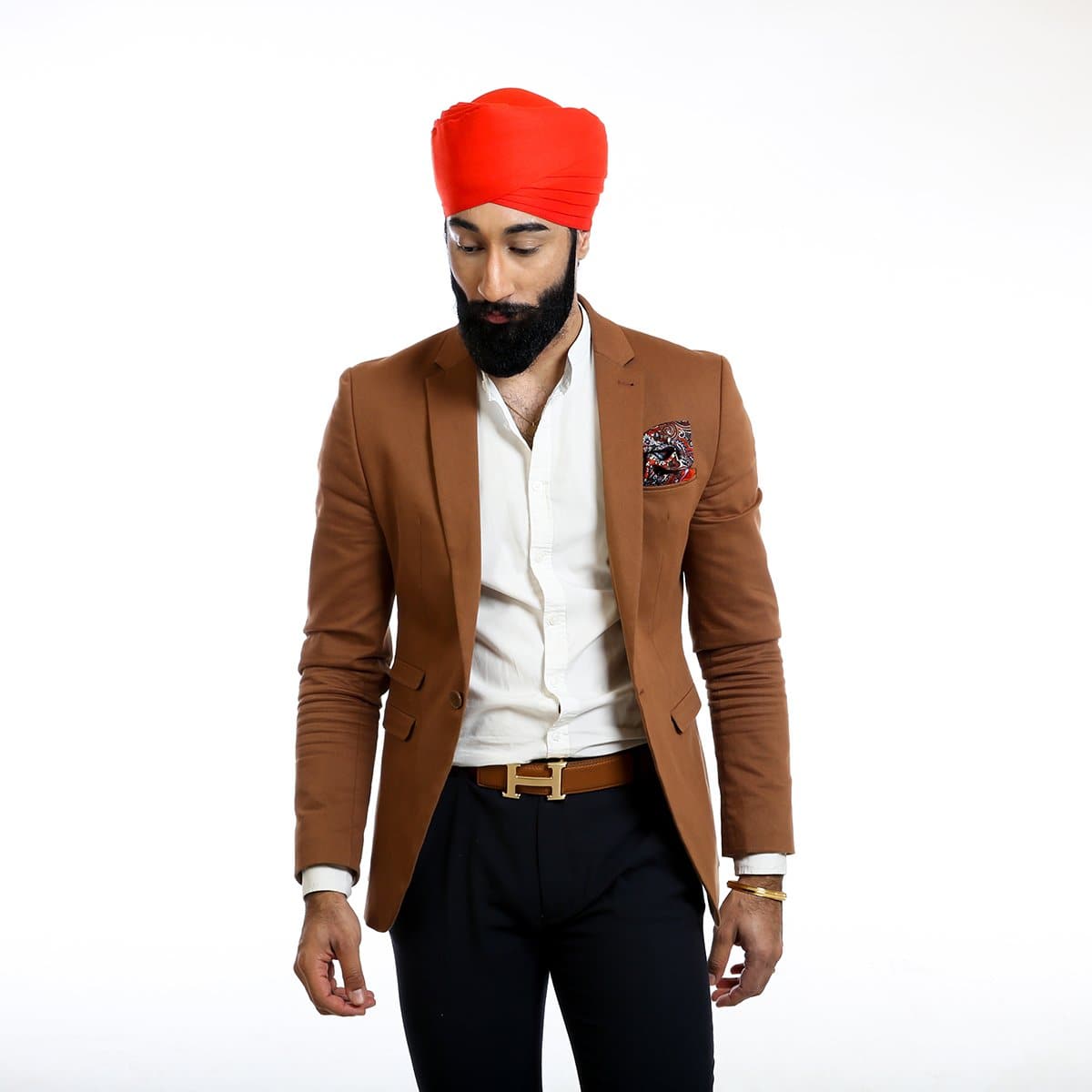 Firestorm Red Rubia Voile Turban - The Sardar Co