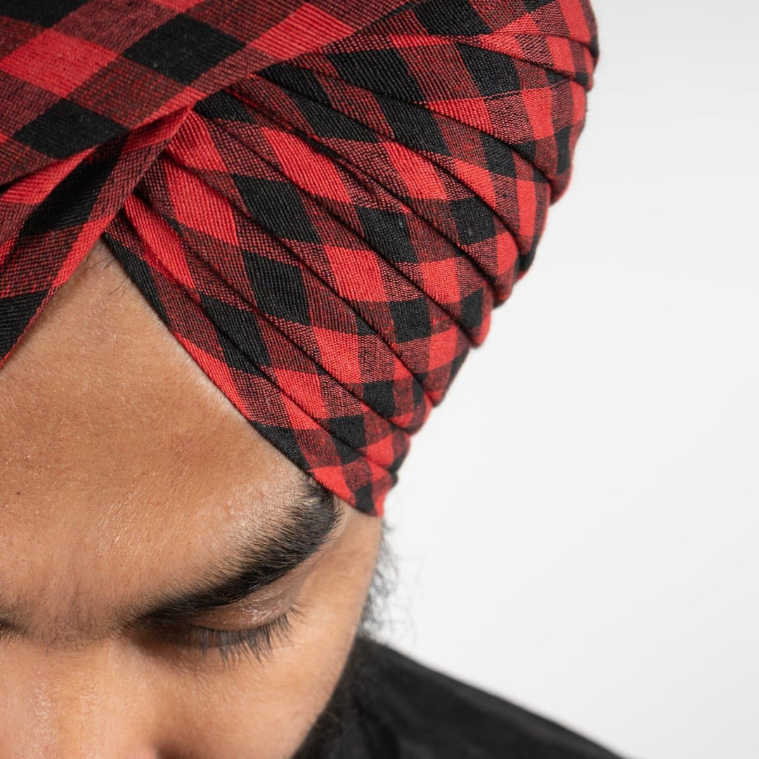 Black &amp; Red Gingham Parna - The Sardar Co