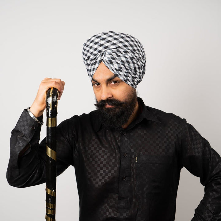 Black &amp; White Gingham Parna - The Sardar Co