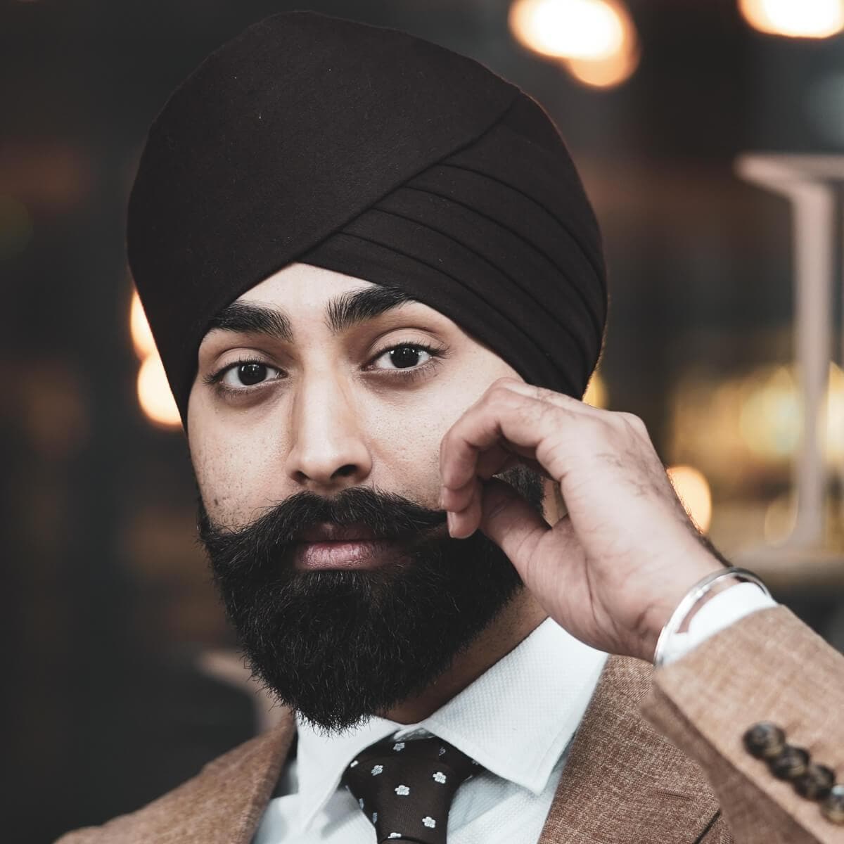 Dark Brown Full Voile Turban