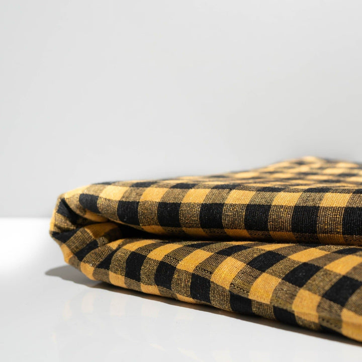 Black &amp; Yellow Gingham Parna - The Sardar Co