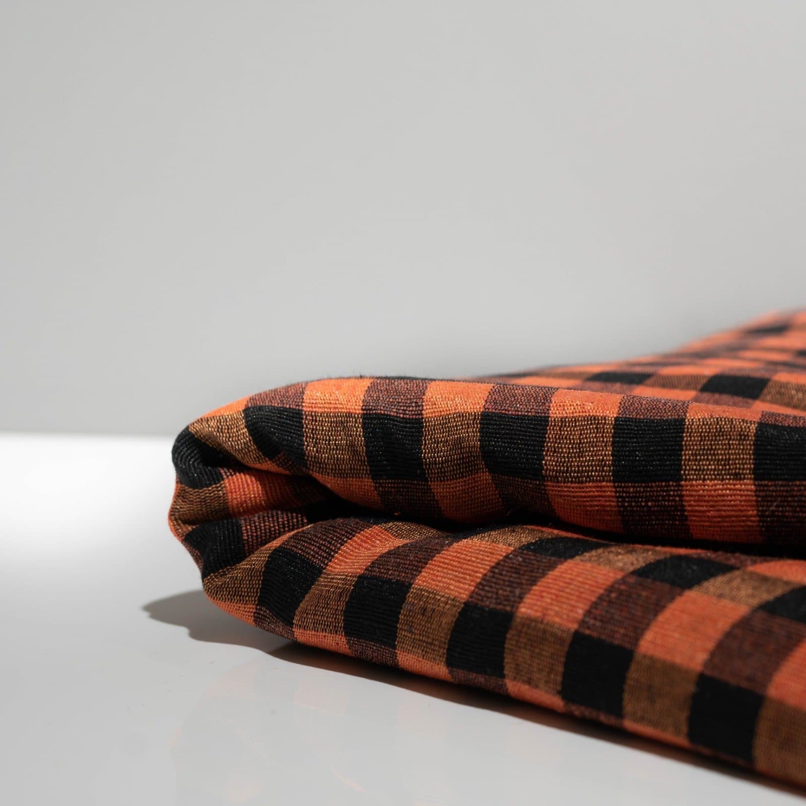 Black & Orange Gingham Parna - The Sardar Co