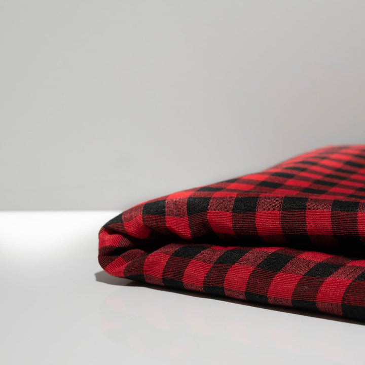 Black &amp; Red Gingham Parna - The Sardar Co