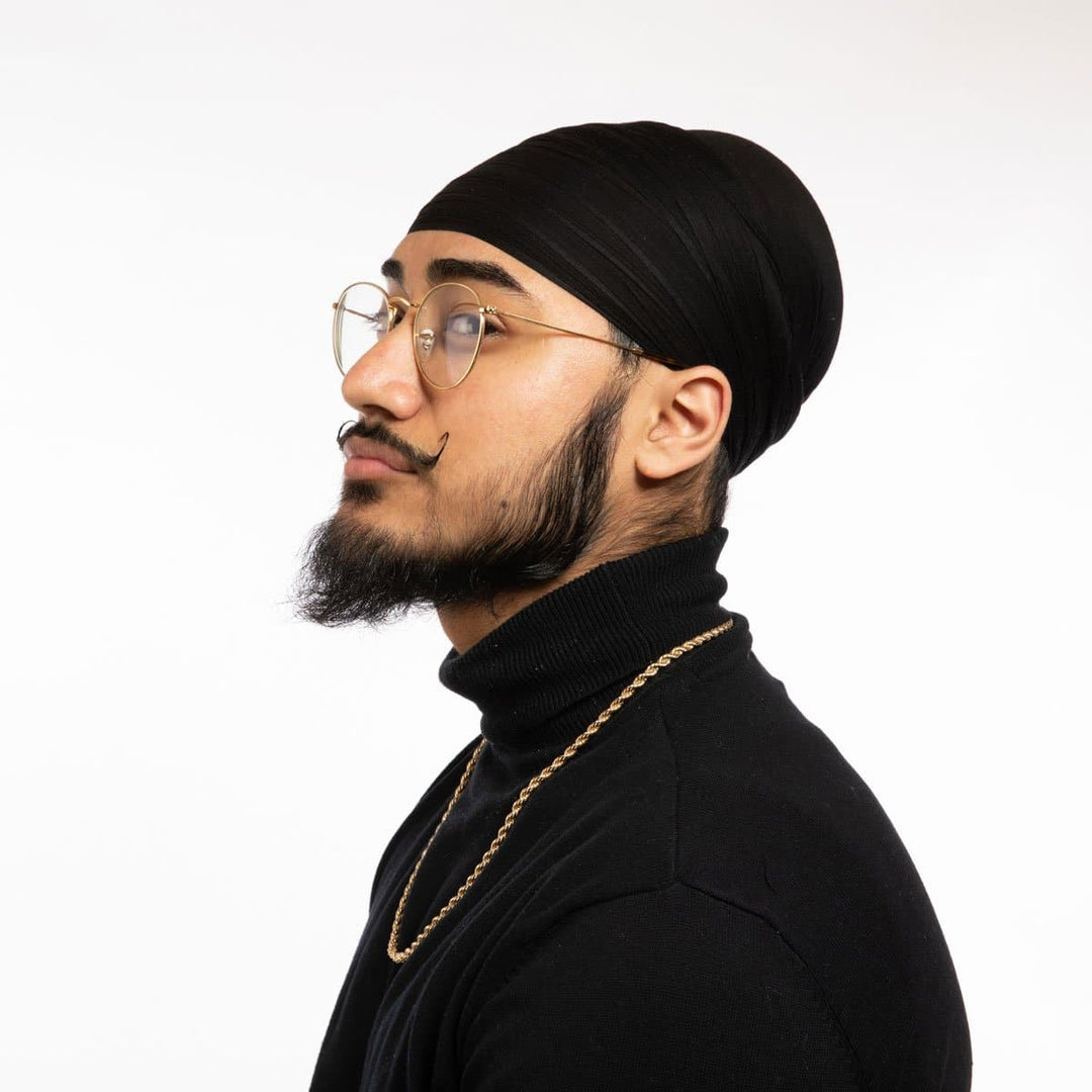 Black Mal Mal (F74) Turban - The Sardar Co