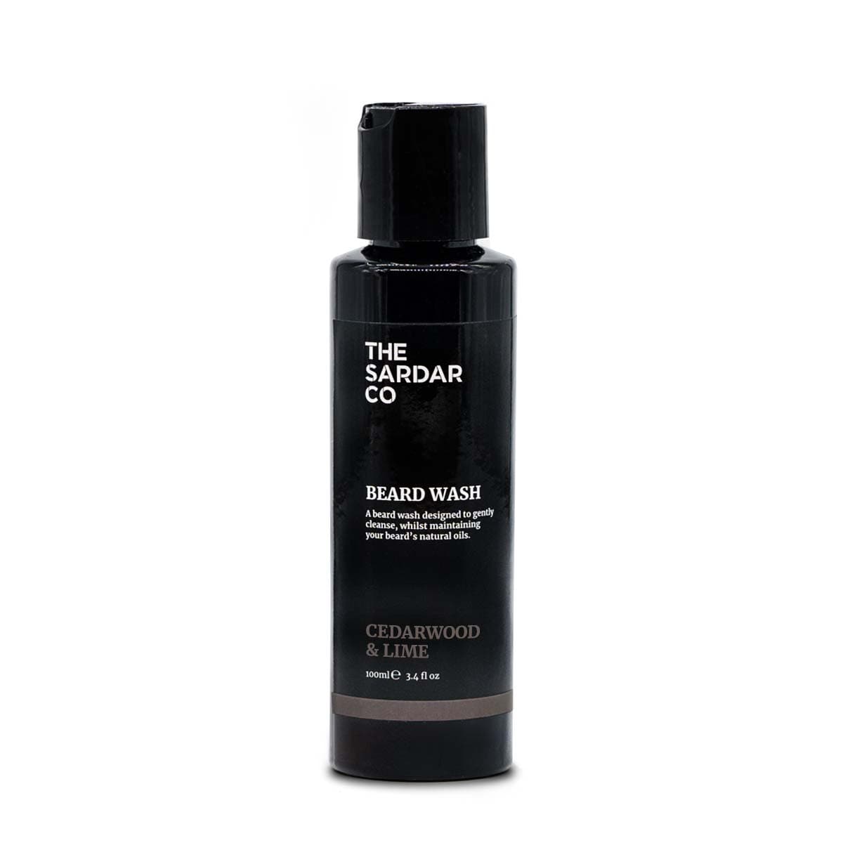 cedarwood and lime natural beard wash in 100ml bottle size
