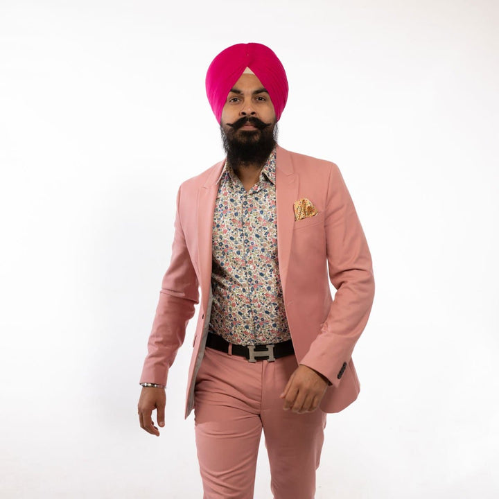 Magenta Rubia Voile Turban - The Sardar Co