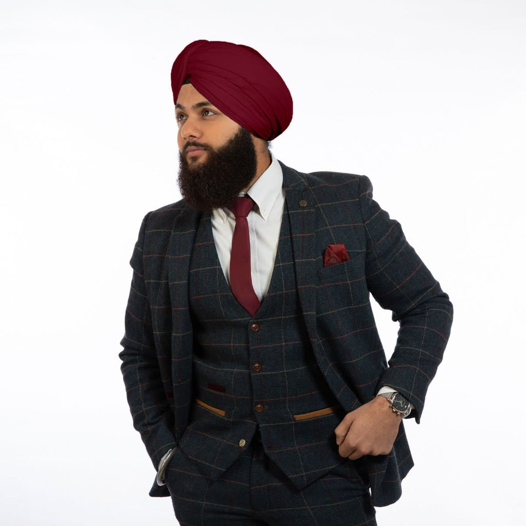 Maroon Full Voile Turban - The Sardar Co